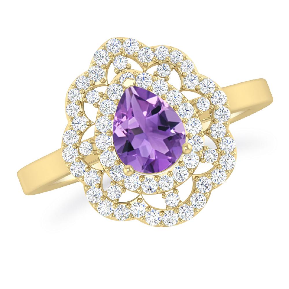 Yellow Gold - Amethyst