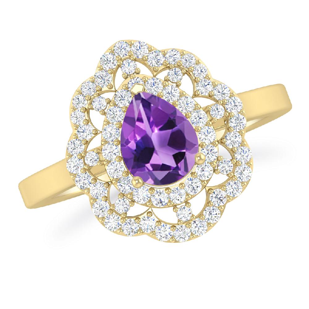 Yellow Gold - Amethyst