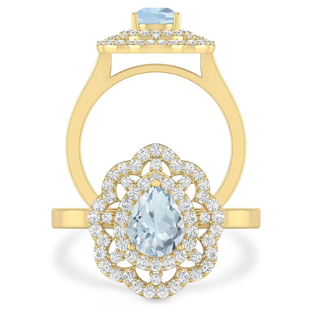 Yellow Gold - Aquamarine