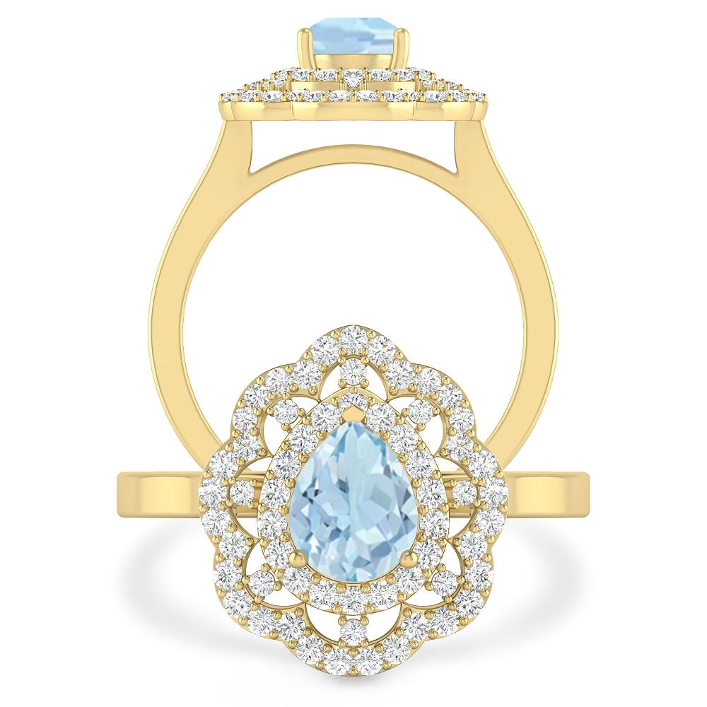 Yellow Gold - Aquamarine