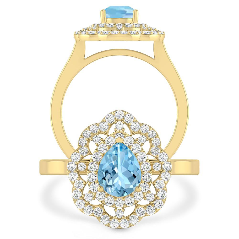 Yellow Gold - Aquamarine