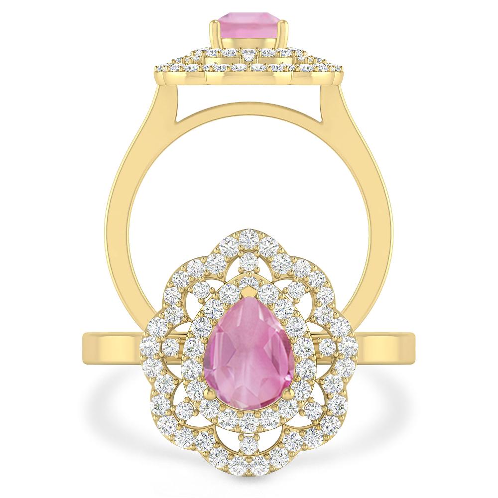 Yellow Gold - Pink Tourmaline