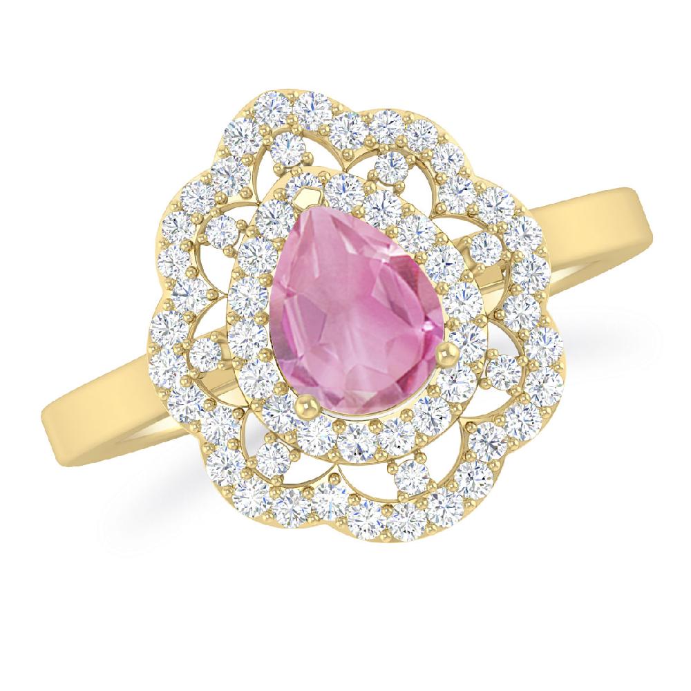 Yellow Gold - Pink Tourmaline