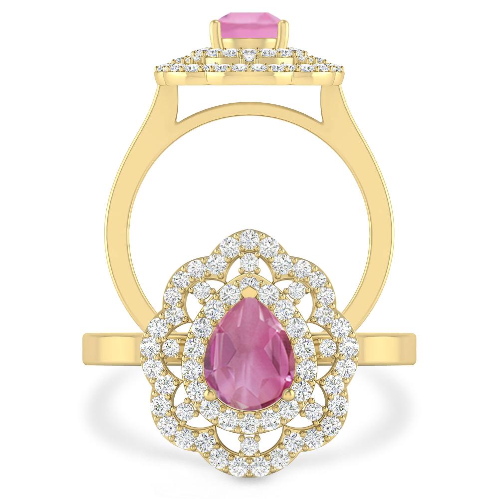 Yellow Gold - Pink Tourmaline