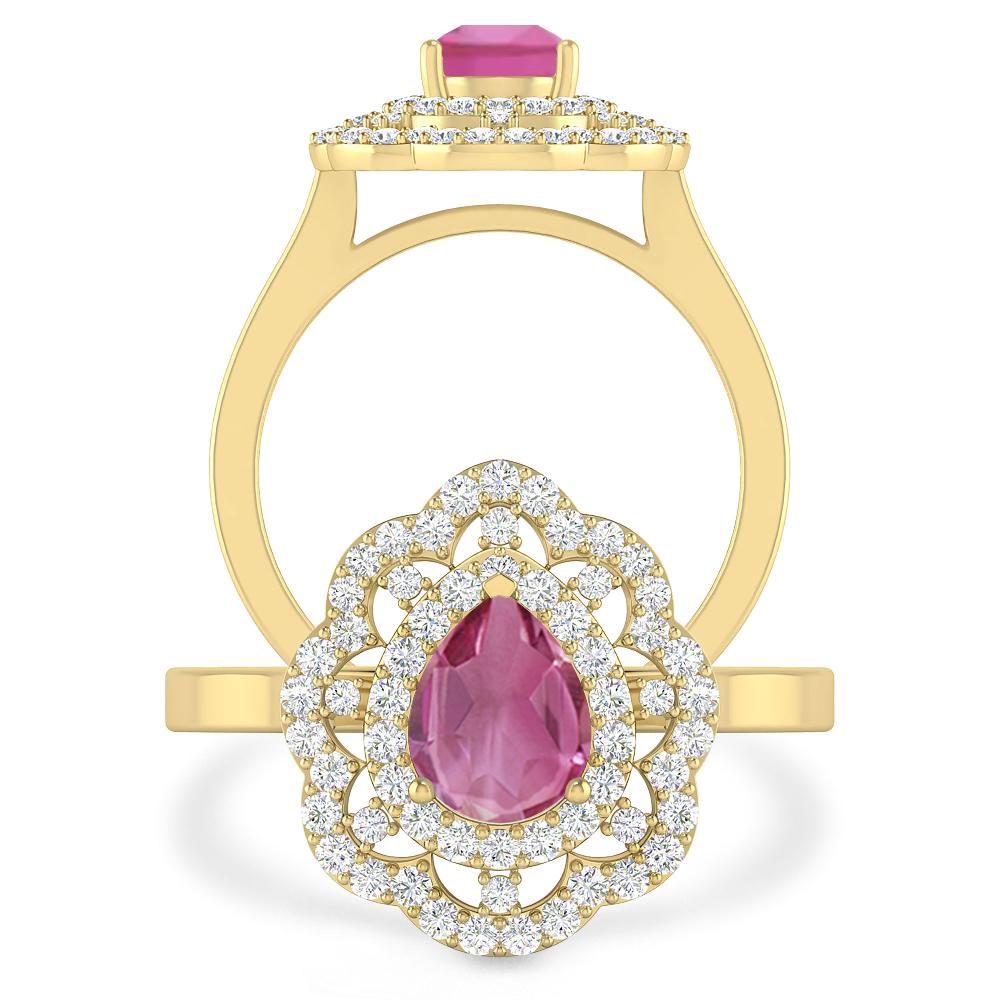 Yellow Gold - Pink Tourmaline