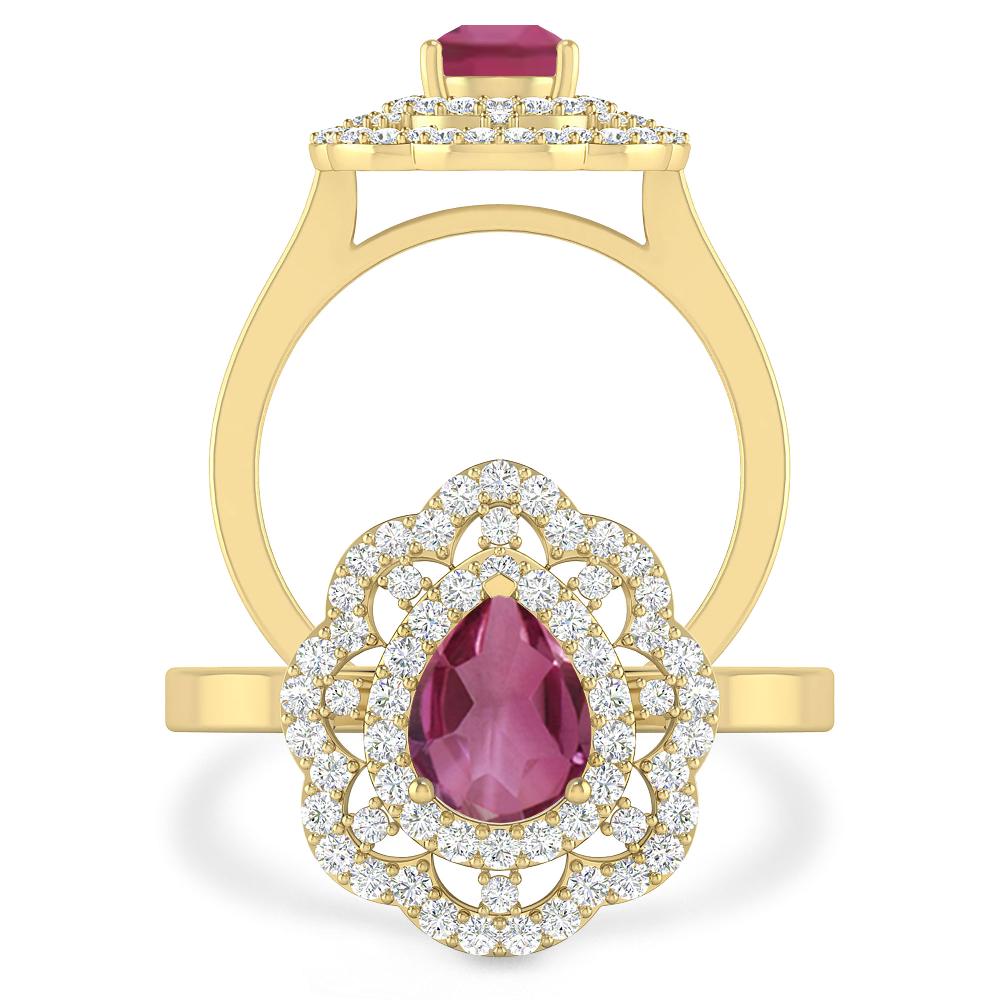 Yellow Gold - Pink Tourmaline