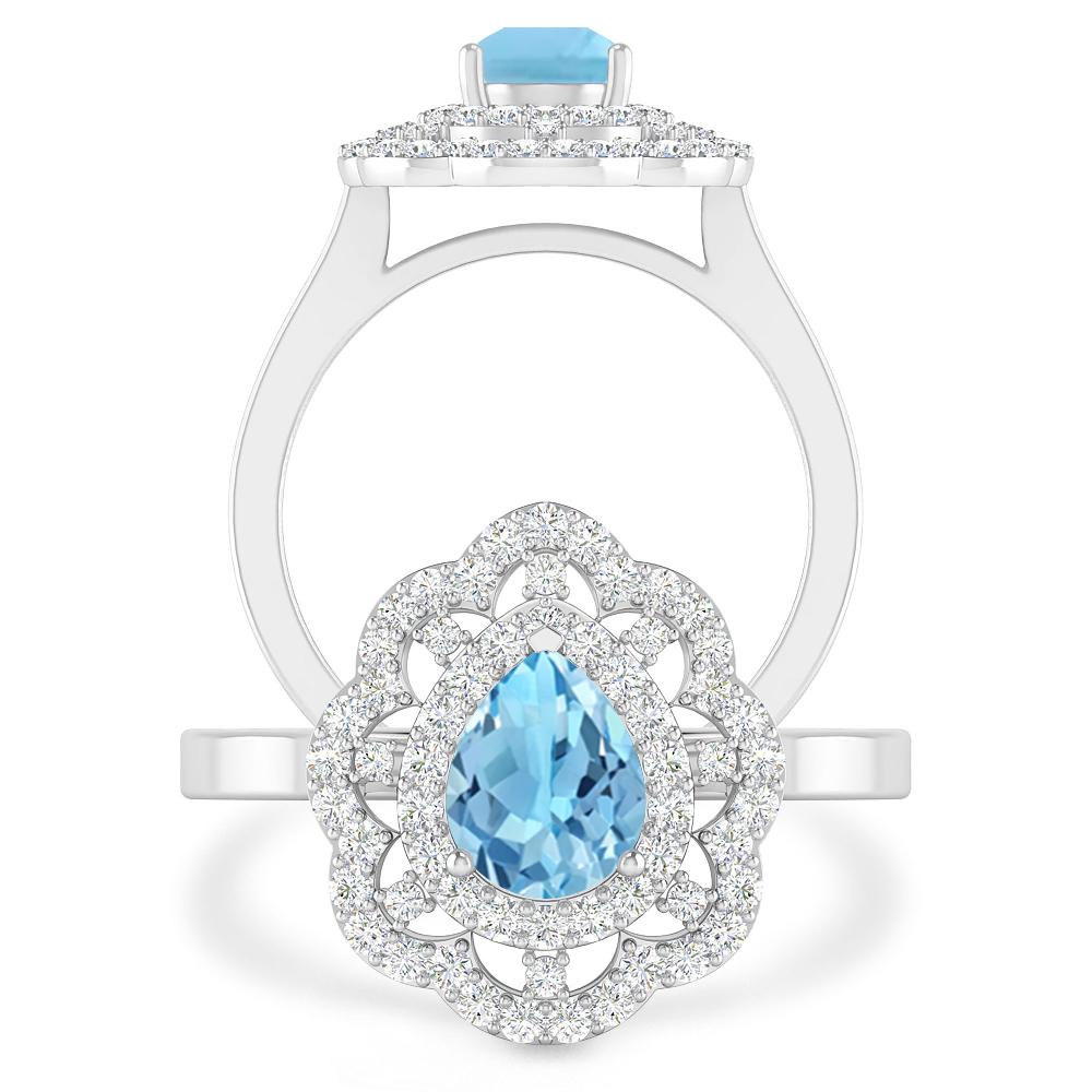 White Gold - Blue Topaz