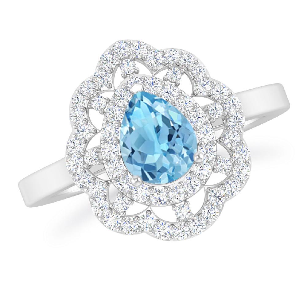 White Gold - Blue Topaz