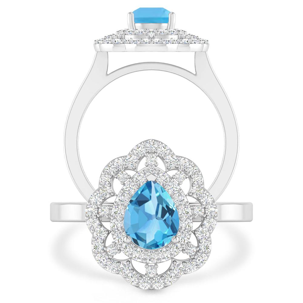 White Gold - Blue Topaz