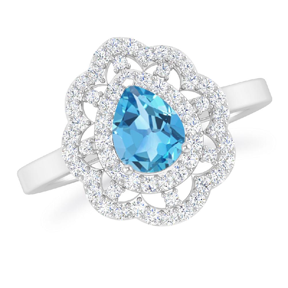 White Gold - Blue Topaz