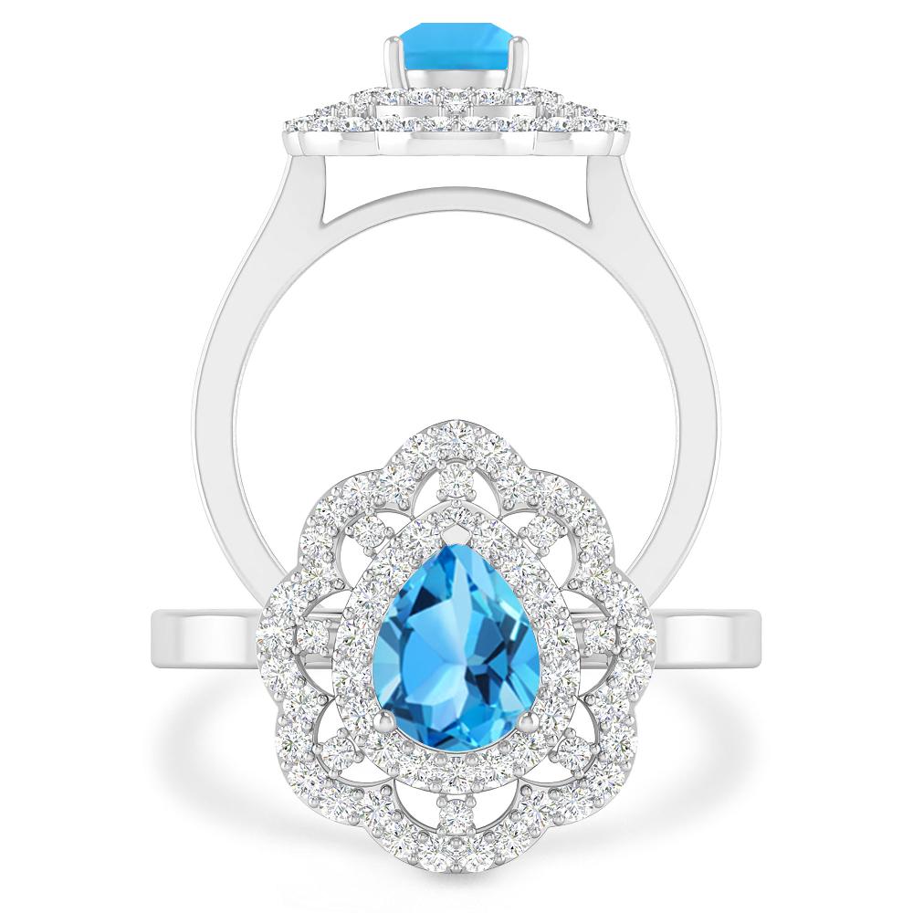 White Gold - Blue Topaz