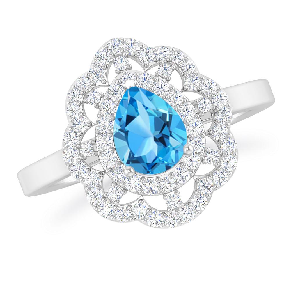 White Gold - Blue Topaz