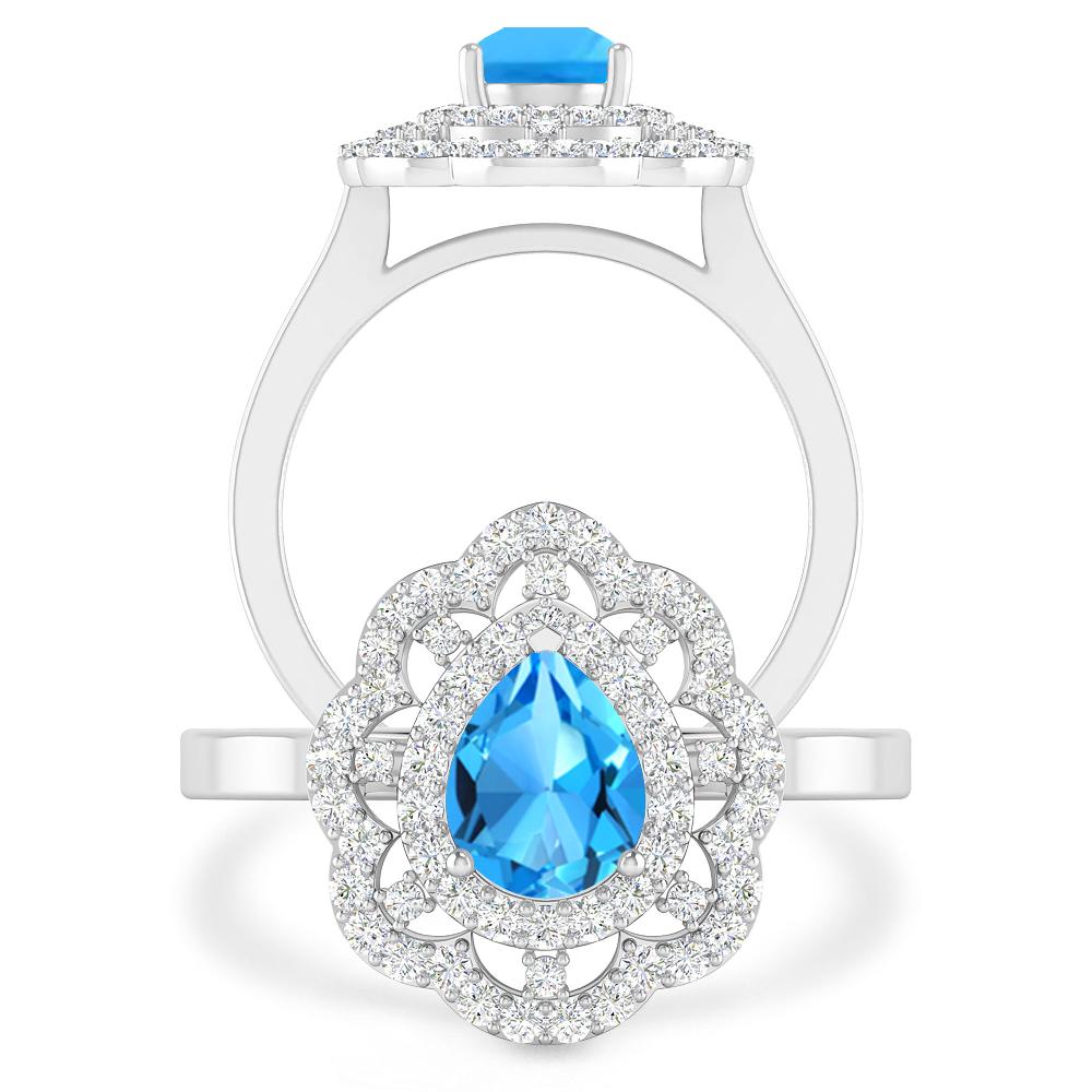 White Gold - Blue Topaz