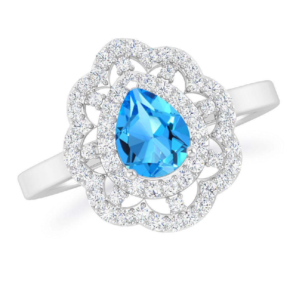 White Gold - Blue Topaz