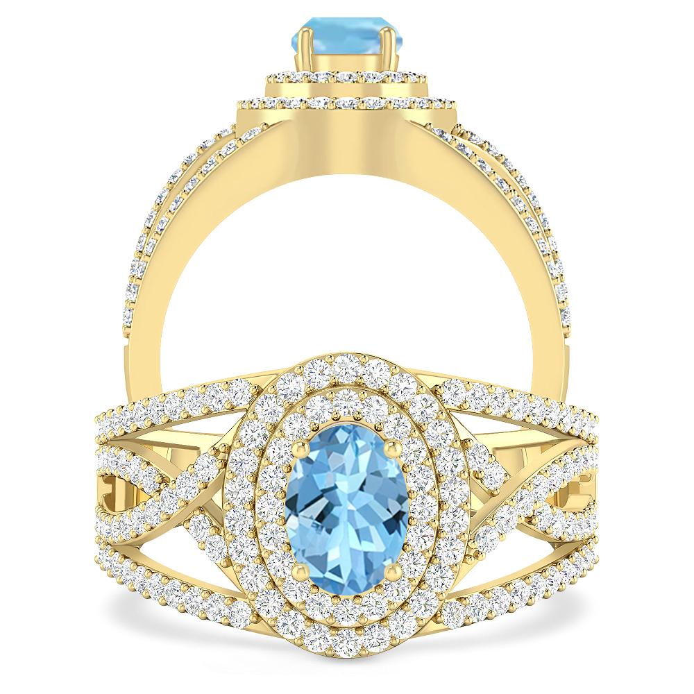 Yellow Gold - Aquamarine