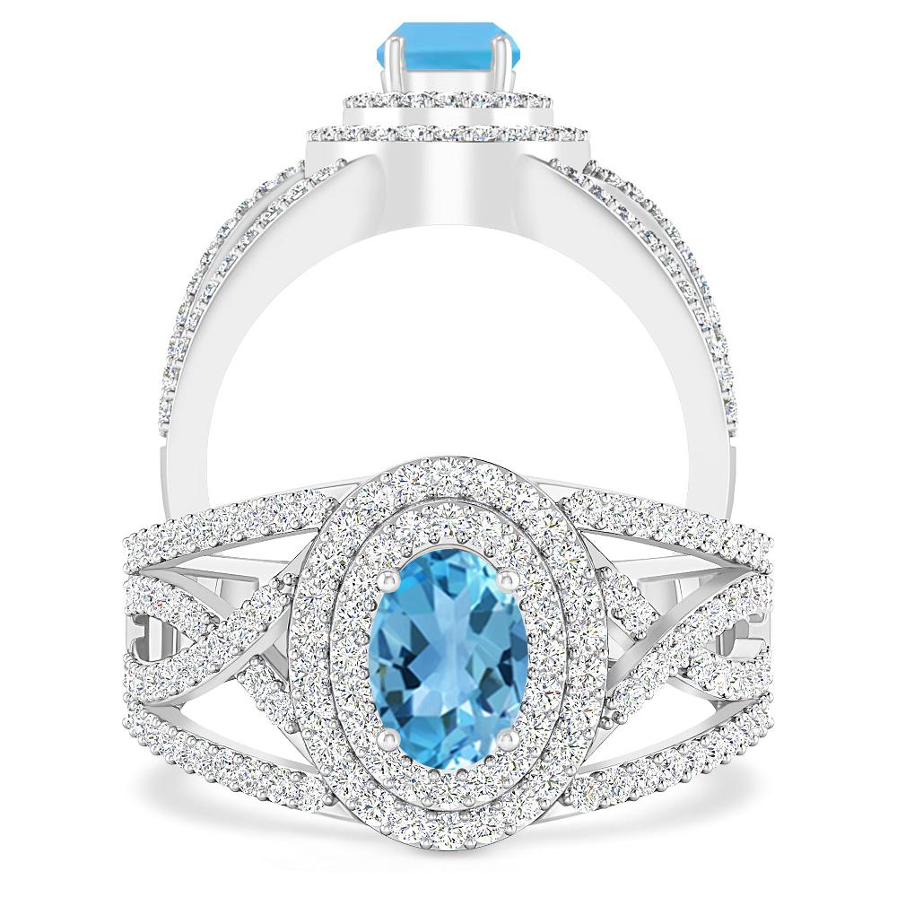 White Gold - Blue Topaz