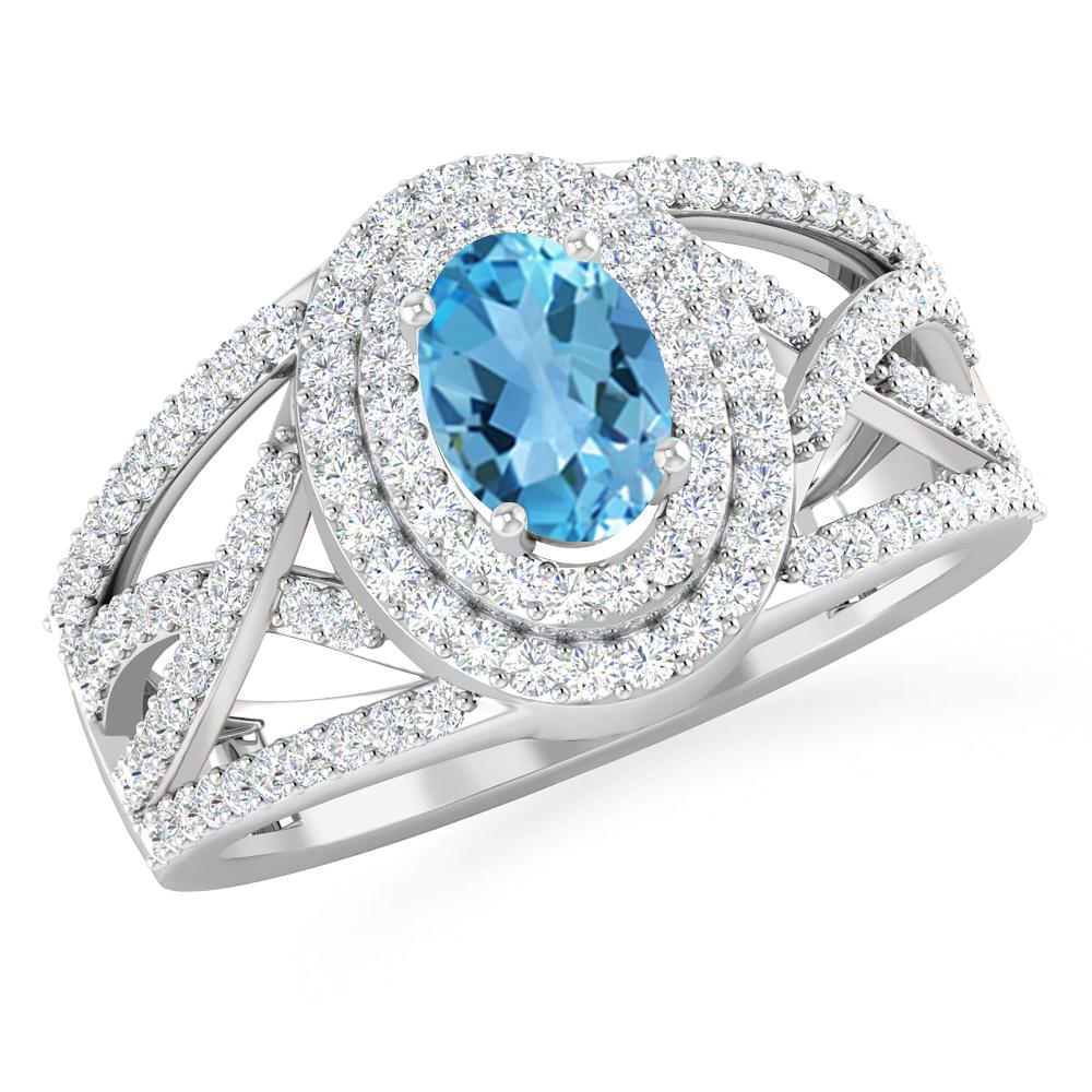 White Gold - Blue Topaz