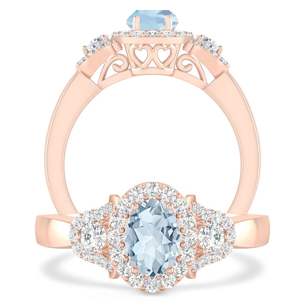 Rose Gold - Aquamarine