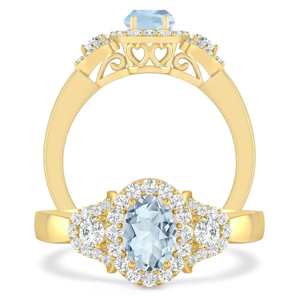 Yellow Gold - Aquamarine