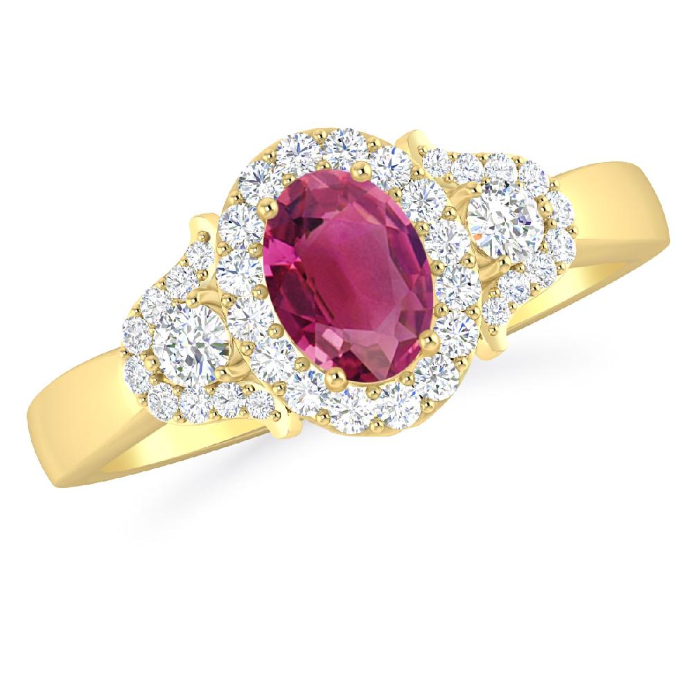 Yellow Gold - Pink Tourmaline