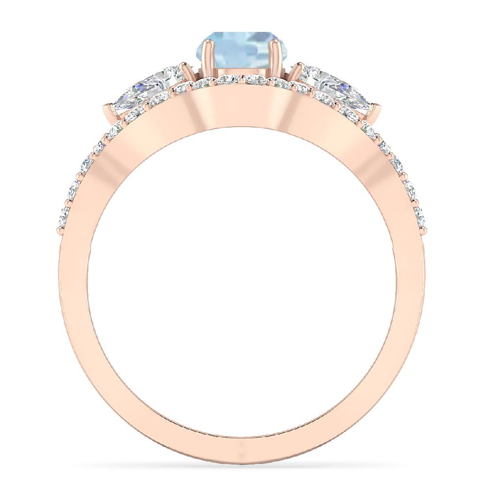 Rose Gold - Aquamarine