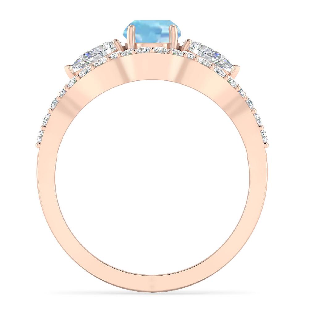 Rose Gold - Aquamarine