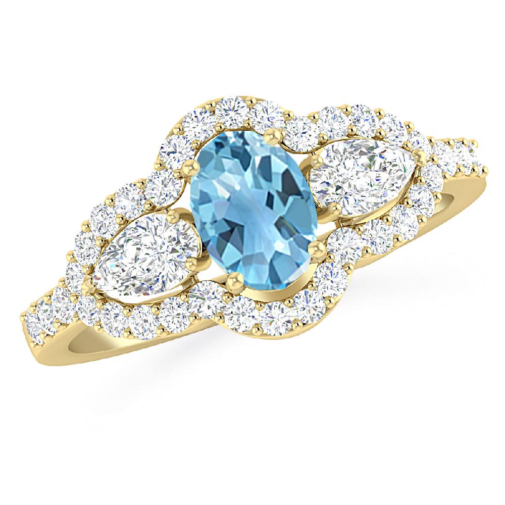 Yellow Gold - Blue Topaz