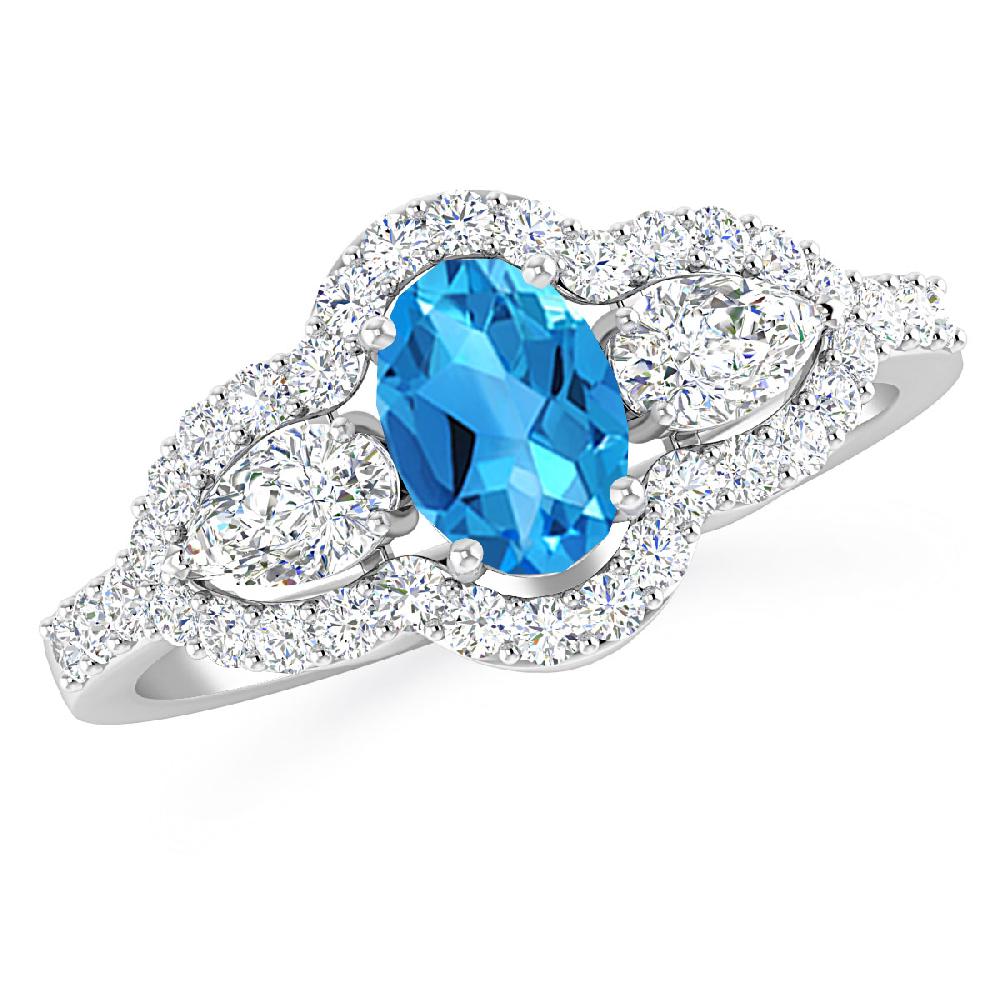 White Gold - Blue Topaz