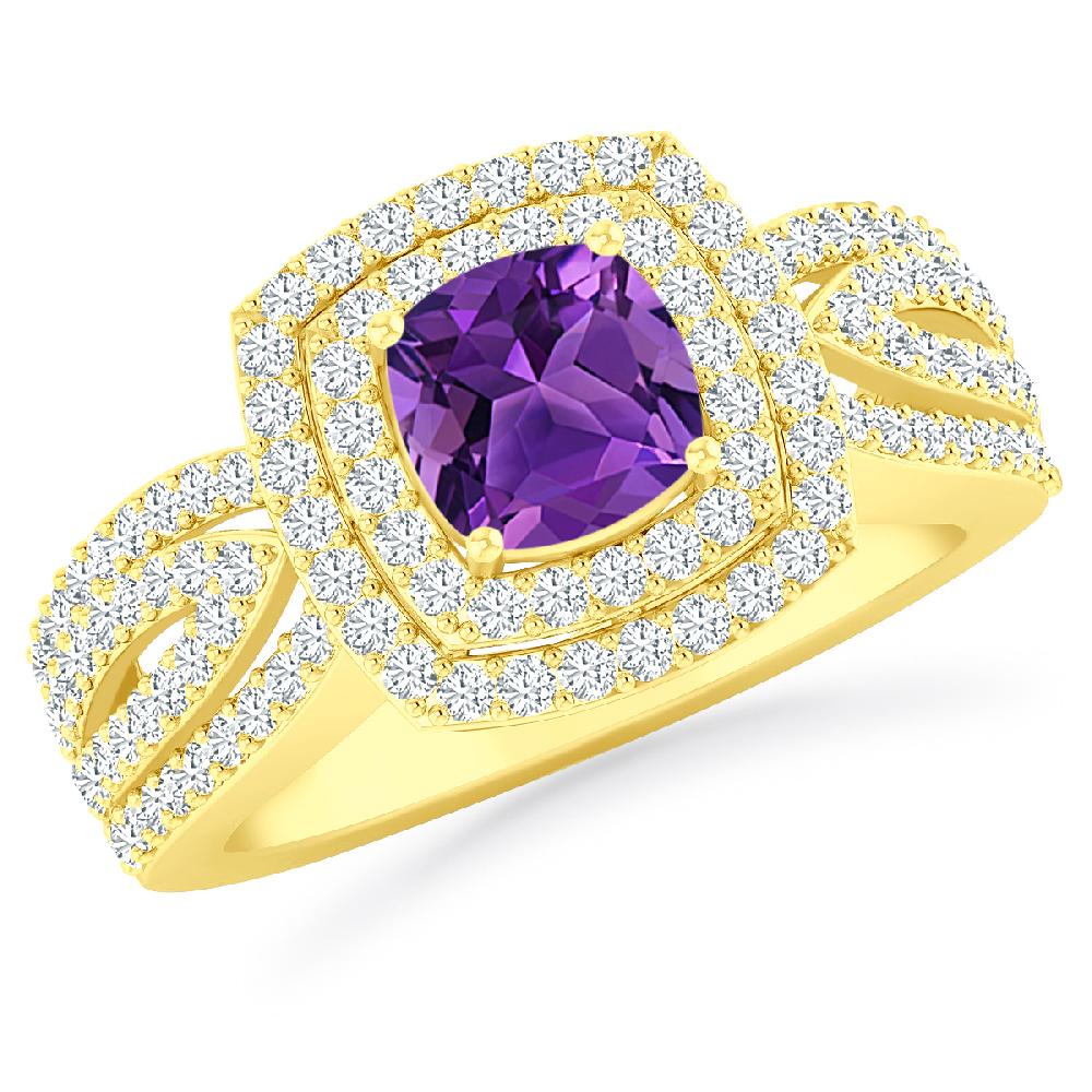 Yellow Gold - Amethyst