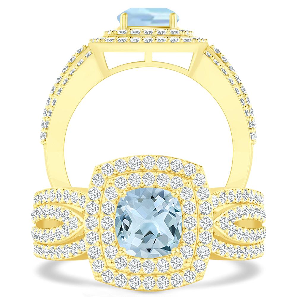 Yellow Gold - Aquamarine