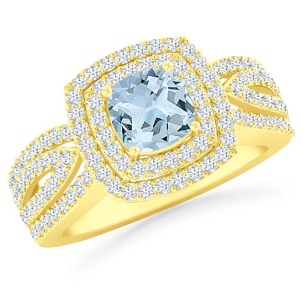 Yellow Gold - Aquamarine