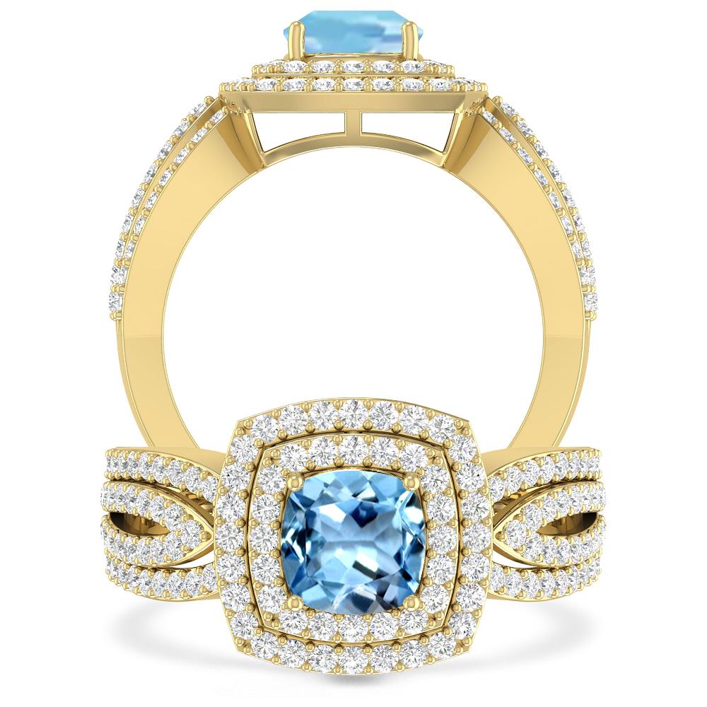 Yellow Gold - Aquamarine