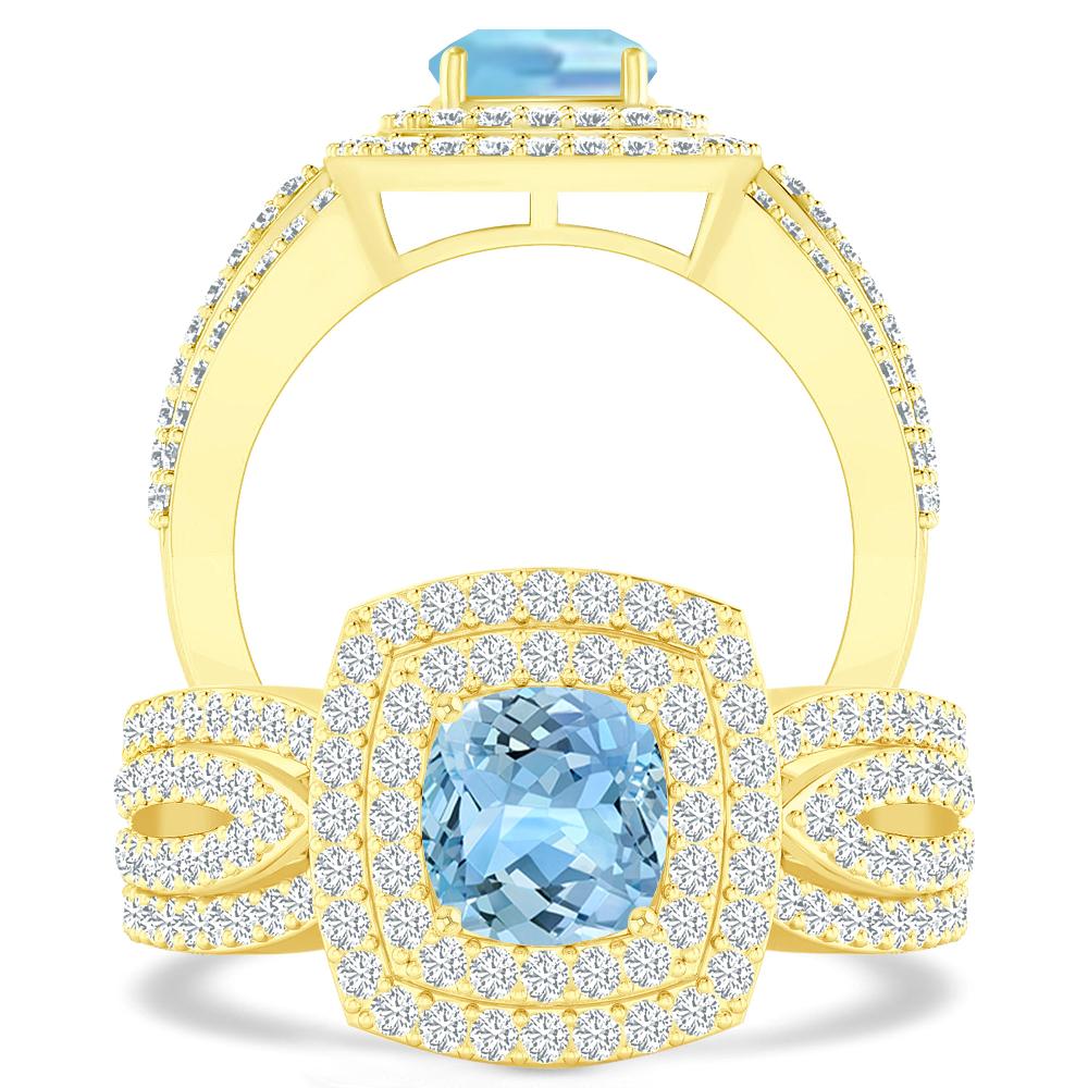 Yellow Gold - Aquamarine