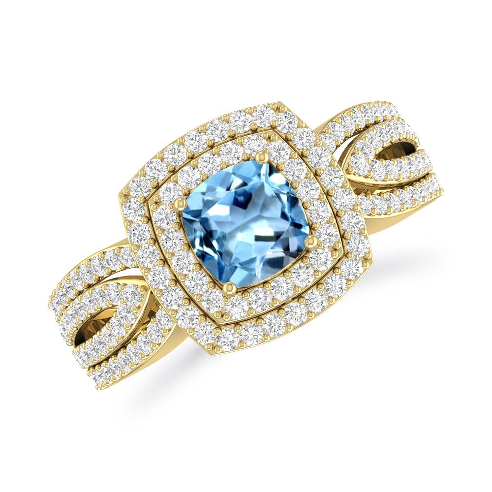 Yellow Gold - Aquamarine