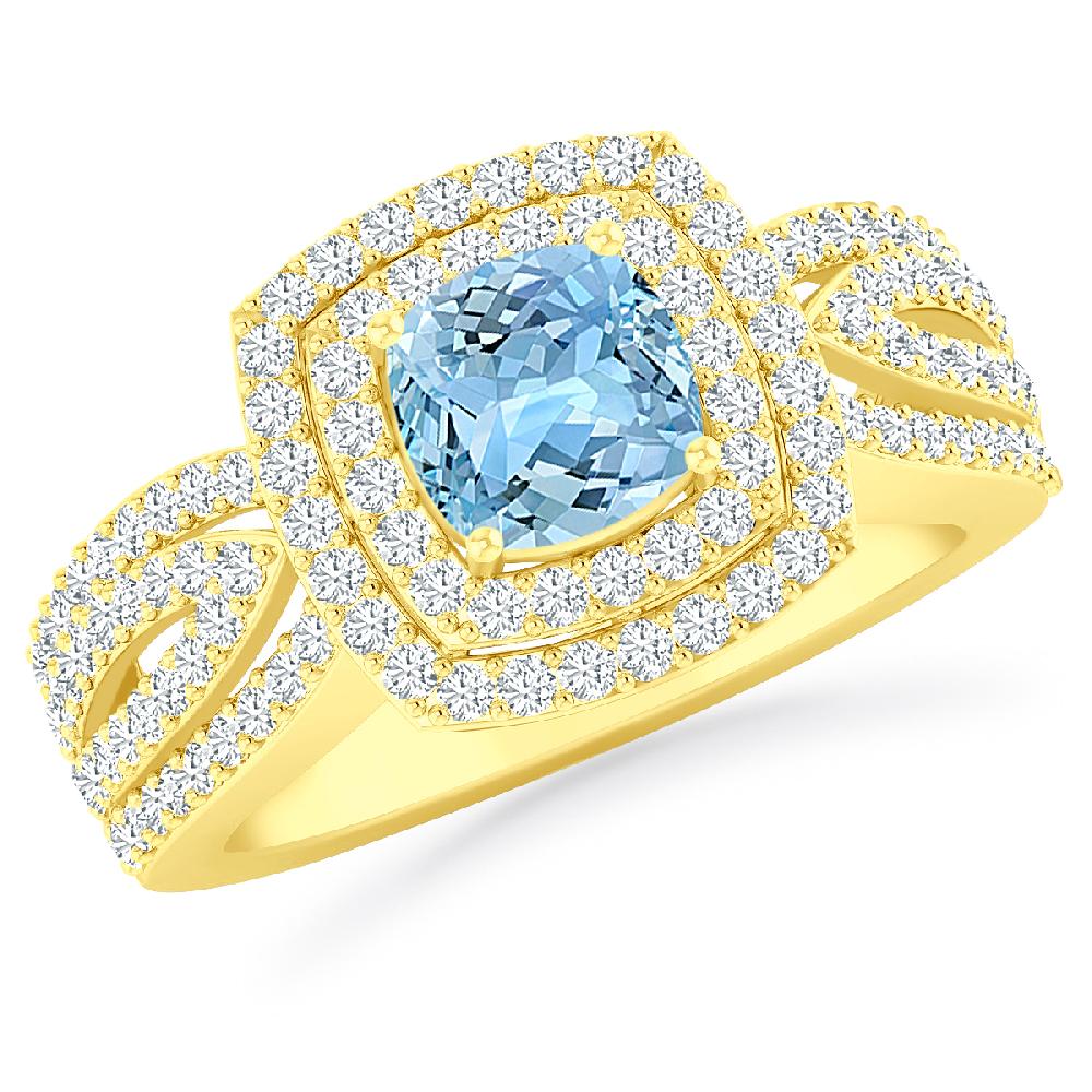 Yellow Gold - Aquamarine