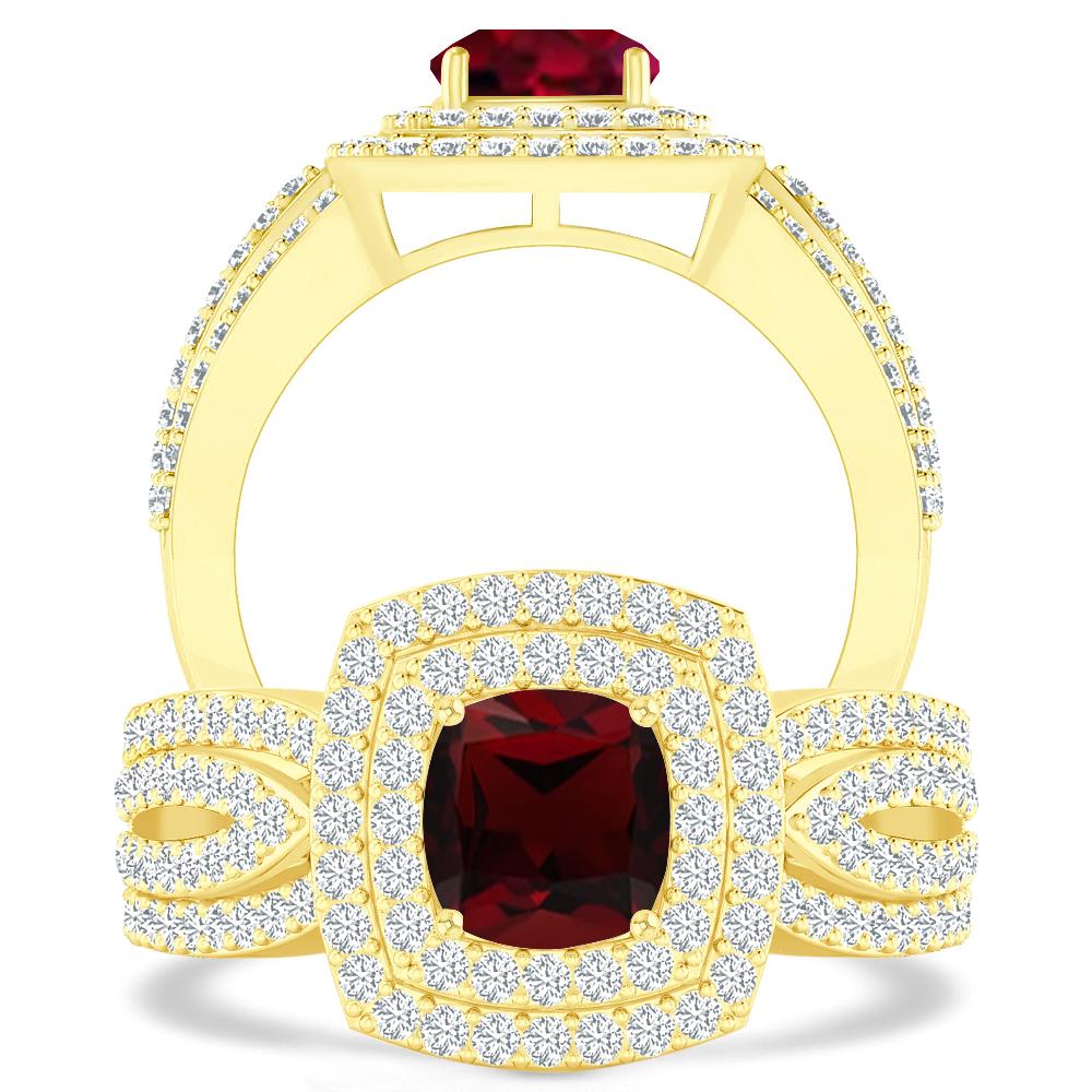 Yellow Gold - Garnet