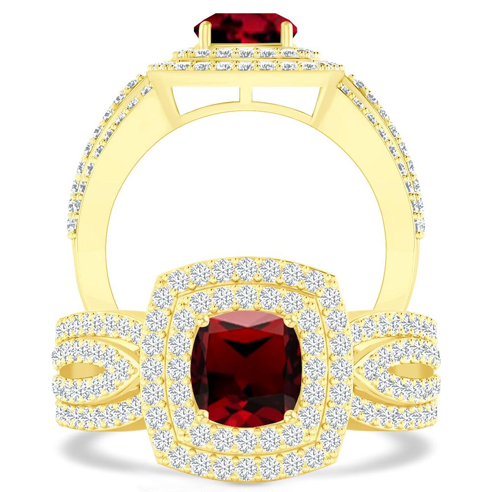 Yellow Gold - Garnet