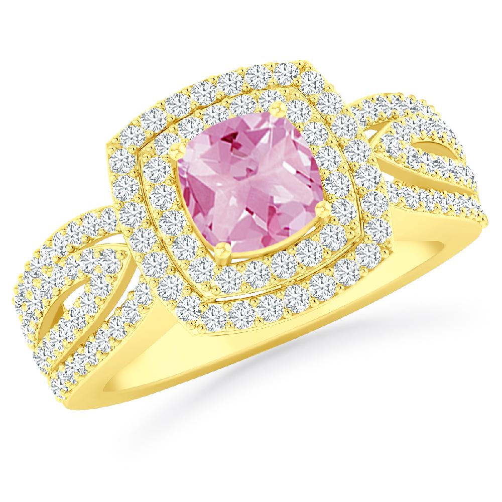 Yellow Gold - Pink Tourmaline