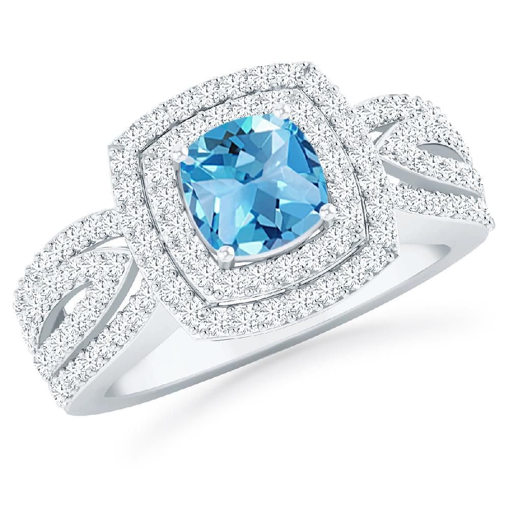 White Gold - Blue Topaz