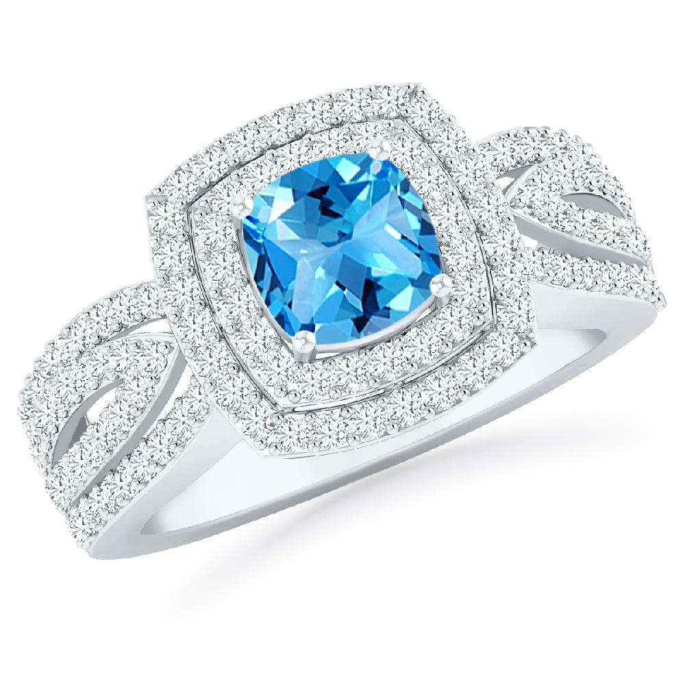 White Gold - Blue Topaz