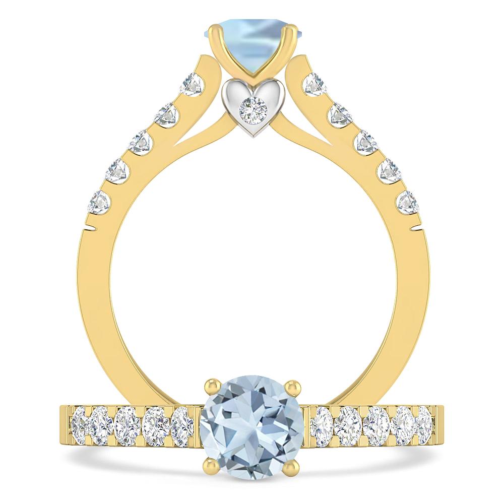 Yellow Gold - Aquamarine