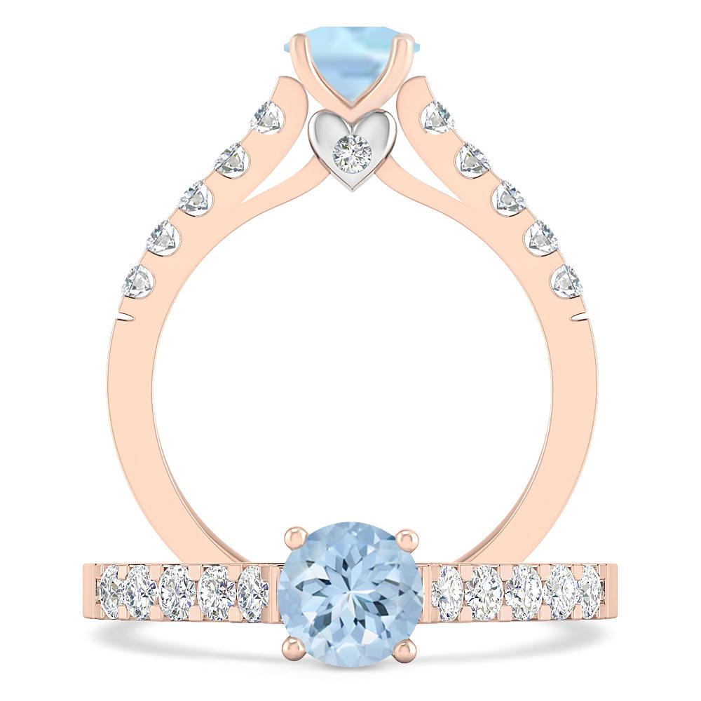 Rose Gold - Aquamarine