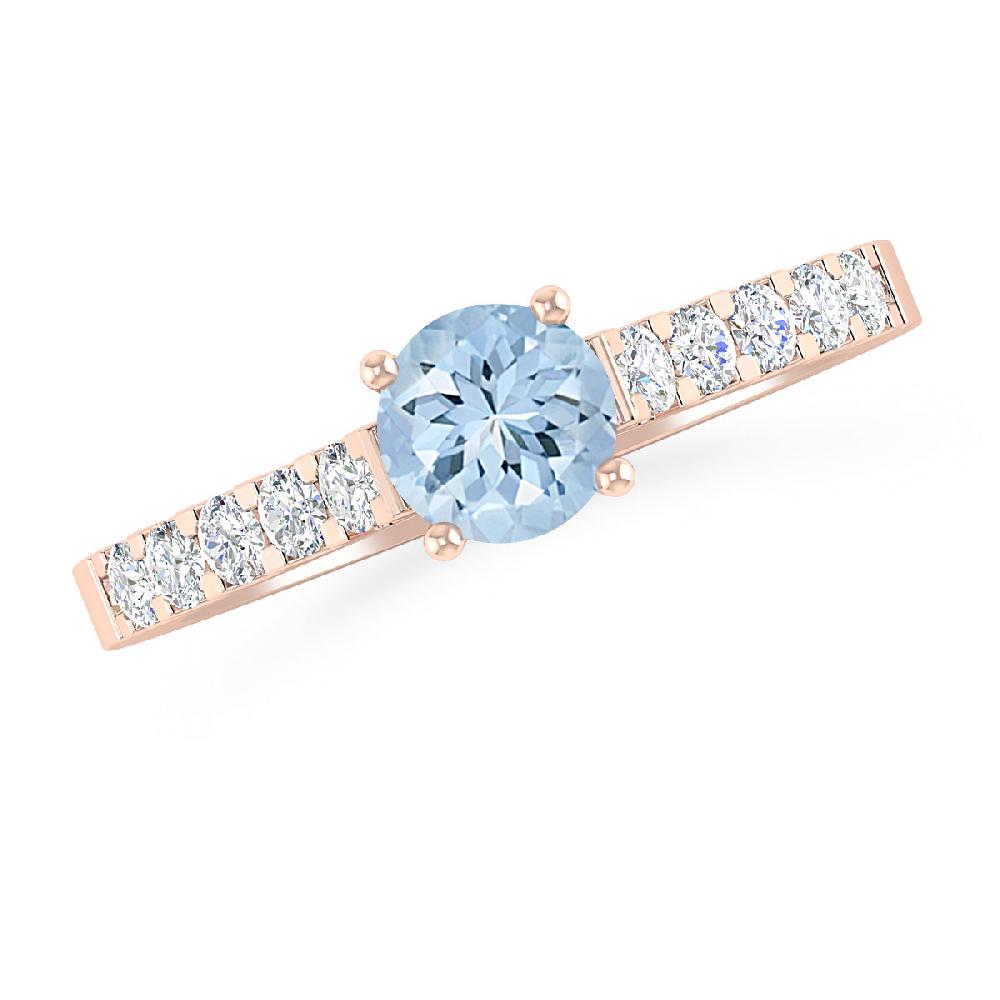 Rose Gold - Aquamarine