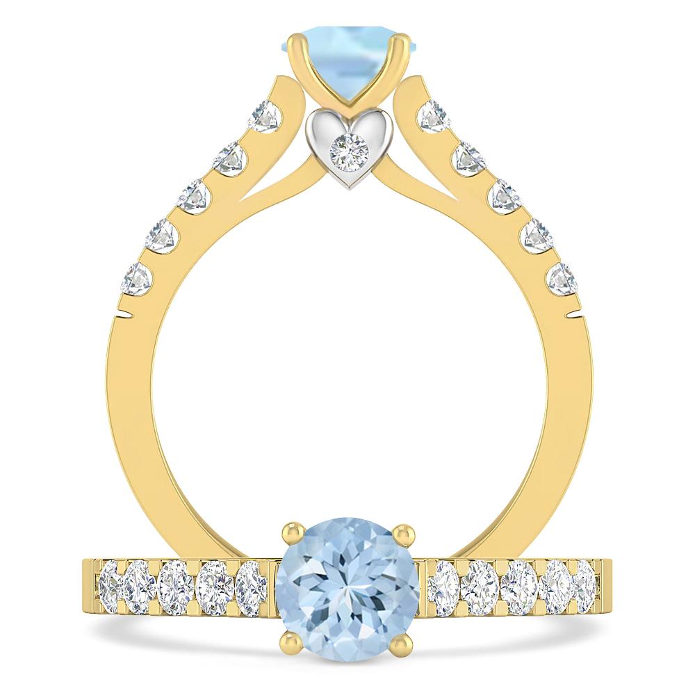 Yellow Gold - Aquamarine