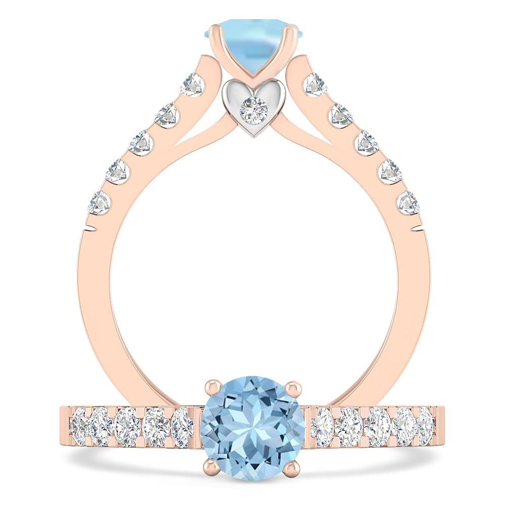 Rose Gold - Aquamarine