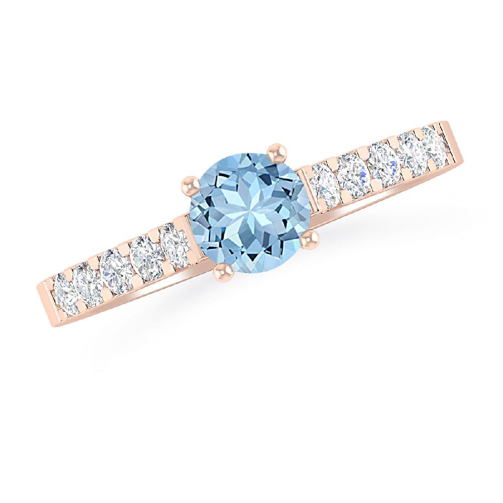 Rose Gold - Aquamarine