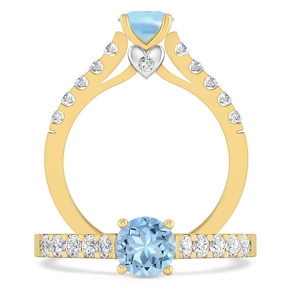 Yellow Gold - Aquamarine