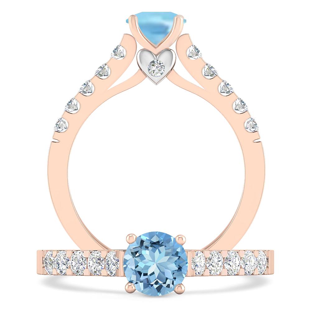 Rose Gold - Aquamarine