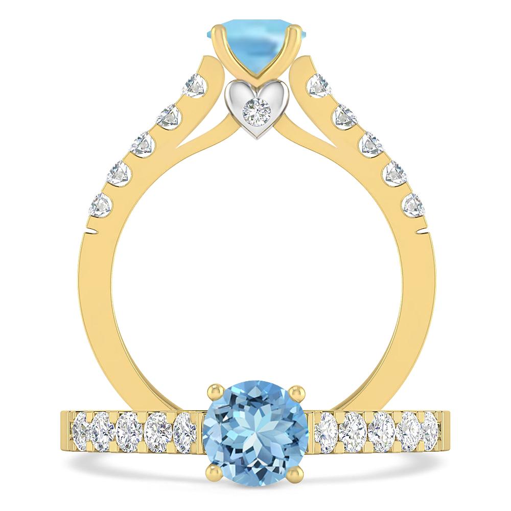 Yellow Gold - Aquamarine