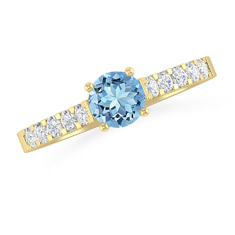 Yellow Gold - Aquamarine